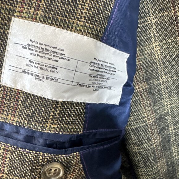 Bugatti Made In Germany Wool Plaid Casual Blazer Brown Tan Check Men 40 - Picture 8 of 11